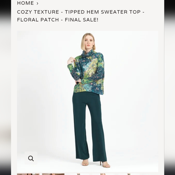 CLARA SUNWOO Tipped Him Sweater Top In Floral Patch- 1x New With Tags - Picture 1 of 7